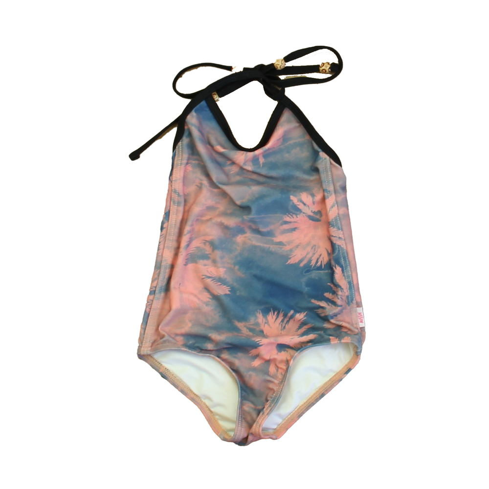 Munster Girls Blue | Pink Palm Trees 1-piece Swimsuit size: 2T